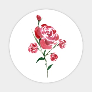 Red Watercolor Roses Magnet